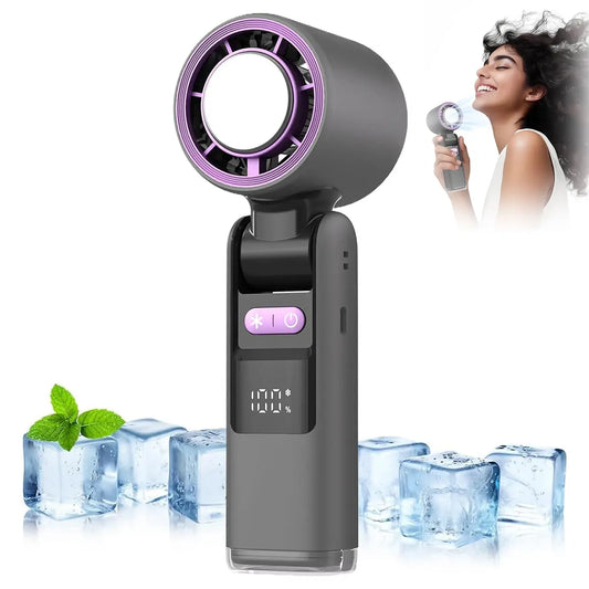 High-Speed Portable Handheld Fan with 199 Adjustable Levels, Foldable Design for Summer Travel and Outdoor Activities